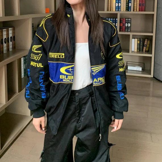 Vintage Subaru Rally Champion STI Racing Bomber Jacket - 1