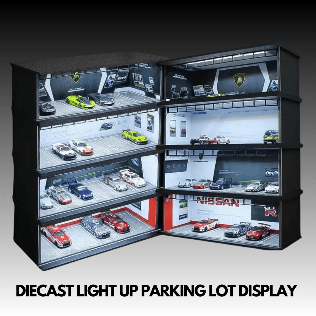 1:64 Hot Wheels / Diecast LED Parking Car Garage Show Case Diorama