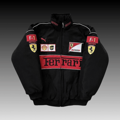 Black and Red F1 Ferrari Racing Jacket