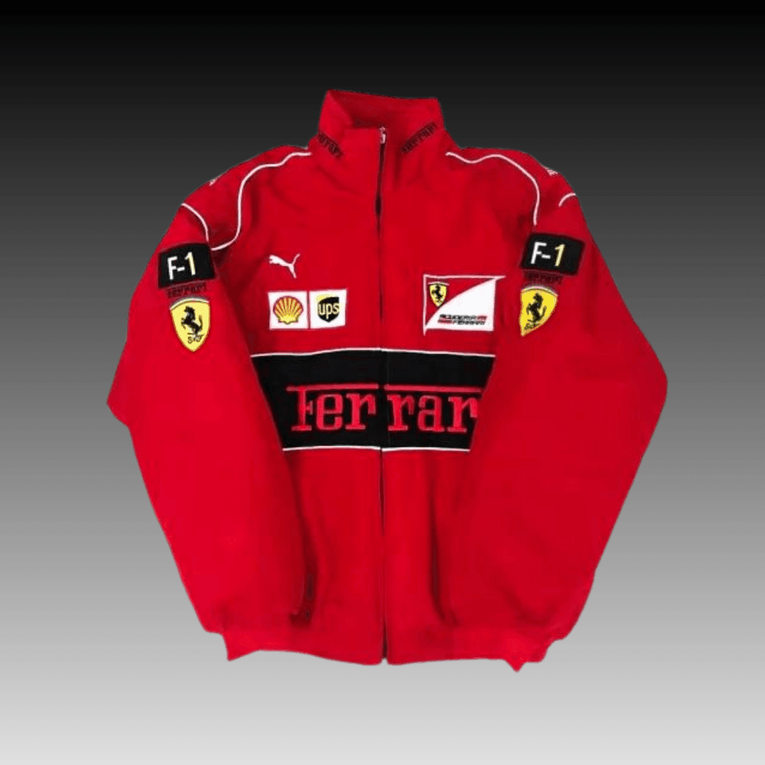 Red And Black F1 Ferrari Racing Jacket