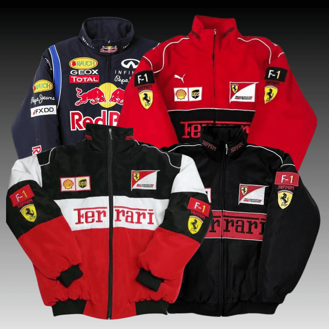 Vintage F1 Ferrari Redbull Racing Bomber Jacket - Street Style Factory